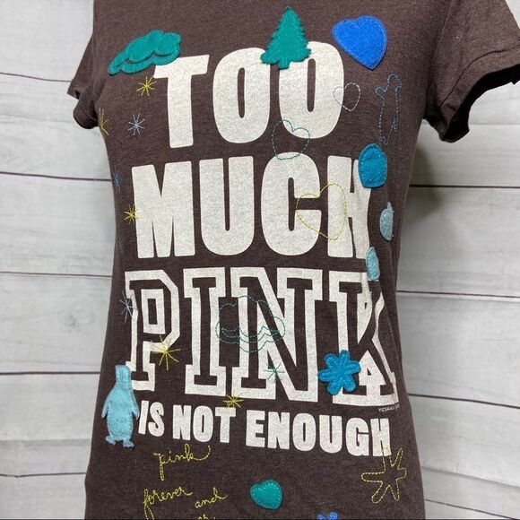 PINK Victoria's Secret brown soft tee medium - Picture 2 of 7